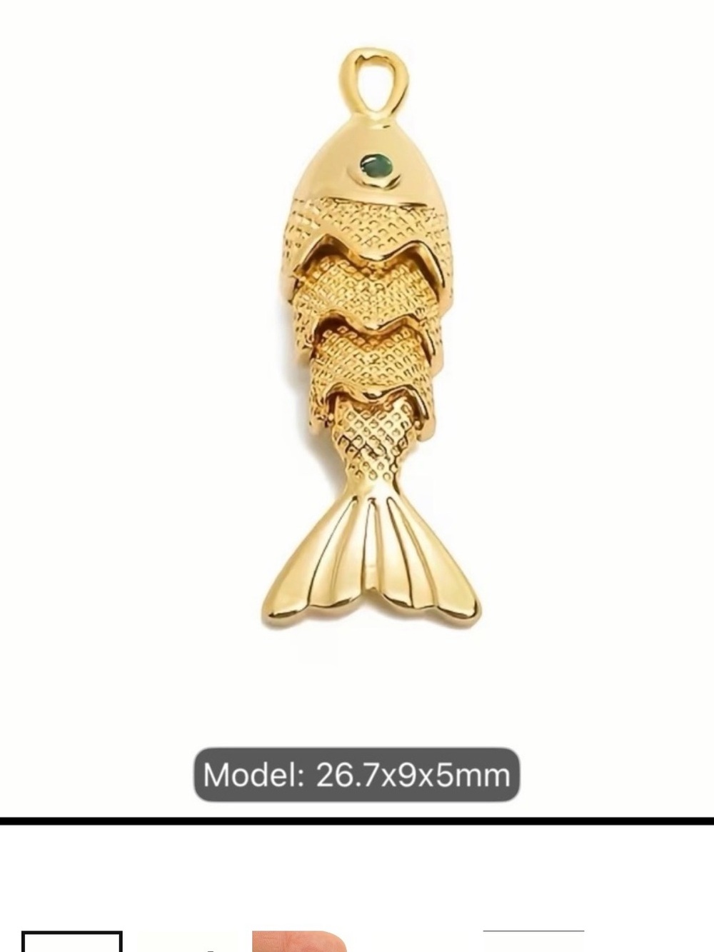 Gold Fish Pendant Charm - Gold Color